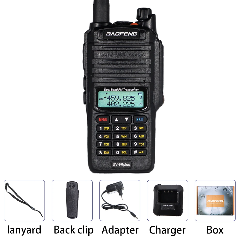 1pcs with box Мощный 10 Вт Baofeng UV-9R plus Walkie Talkie UV9R портативный CB Ham Радио 9rhp двухдиапазонный КВ трансивер 4800 мАч двухстороннее радио - Цвет: 1pcs with box