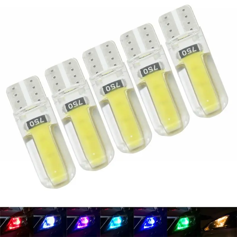 

2PCS T10 W5W LED Car Interior Light COB Marker Lamp 12V 194 501 Bulb Wedge Parking Dome Light Auto Car Styling 7 Colors