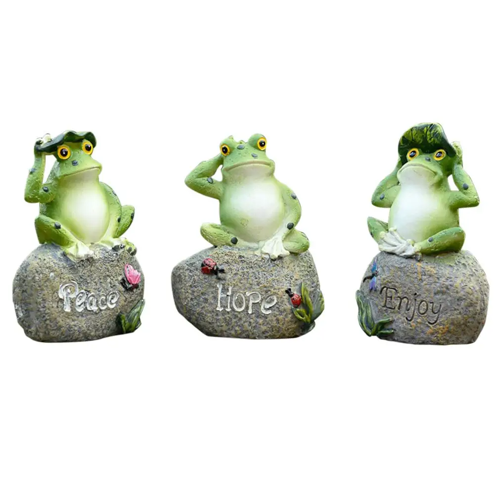 

3PCS Garden Decoration Statue Frog Shaped Garden Decoration Statue Outdoor Terrace Ornament Garden Art Decor in Your Home Garden