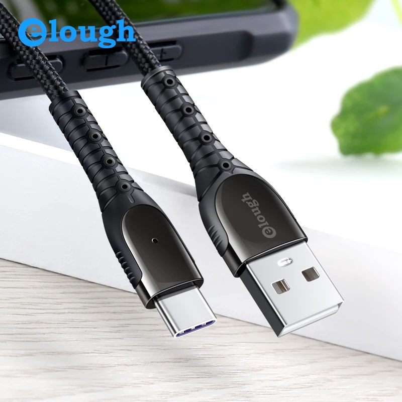 Elough usb type C кабель quick charge 4 0 для samsung note10 huawei p30 зарядный провод телефона зарядное