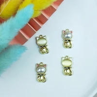 10pcs pearlcat eye stone lovely cats charms pendants earrings floating for diy jewelry making accessories 1222mm high quality