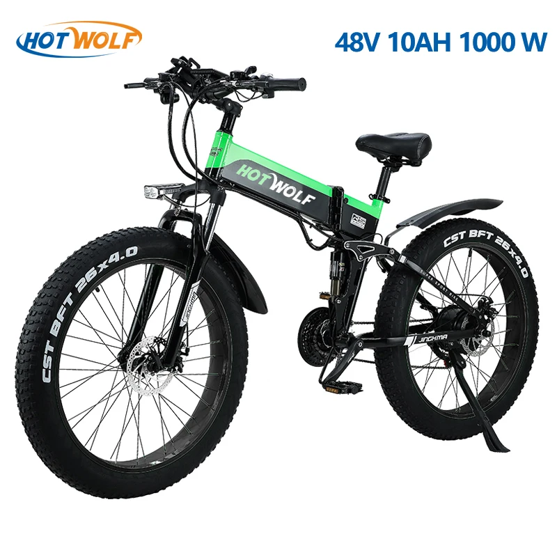 Новый велосипед складной электрический мощный мотор 1000 Вт снежный горный 48V10AH