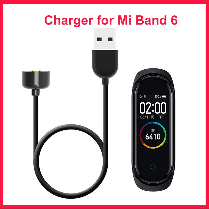 

Подходит для Xiaomi Mi Band 6 / Mi Band 5 USB-кабель для зарядки и передачи данных подходит для Xiaomi Mi Band 5/6-черные смарт-Аксессуары