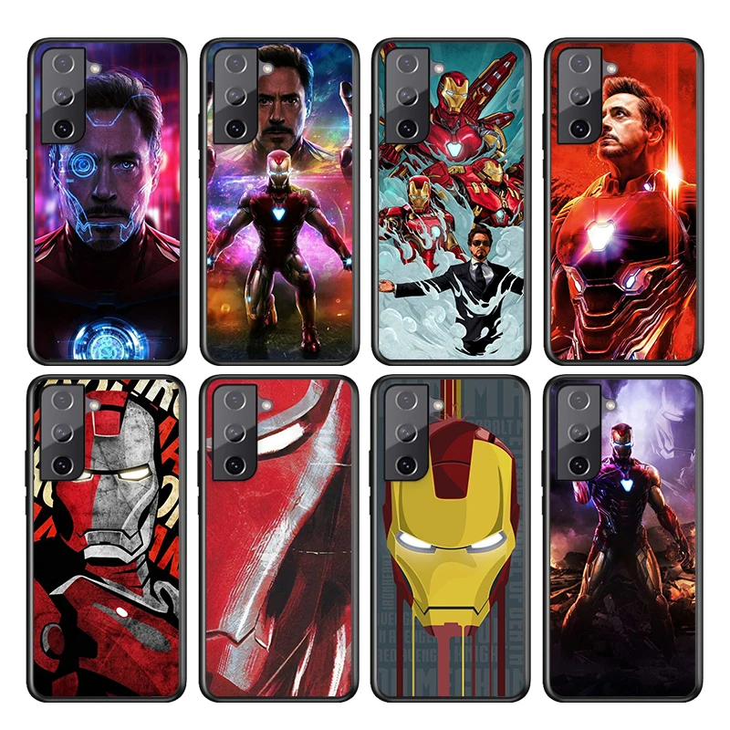 

Marvel Avengers Iron Man Super Hero For Samsung S22 S21 S20 FE Ultra Lite 5G S10 E S9 S8 Plus Black Silicone Phone Case