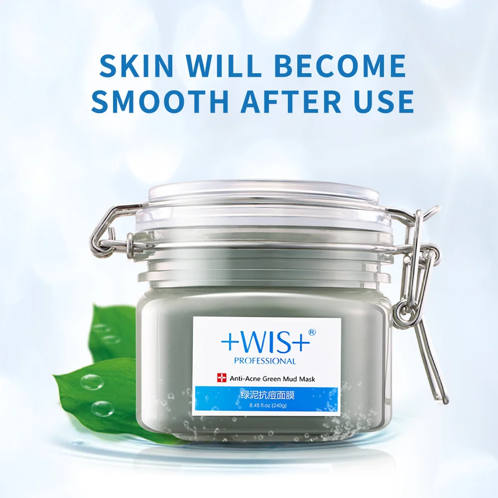 Маска для лица WIS из зеленой глины минералы контроль жирности лечение акне