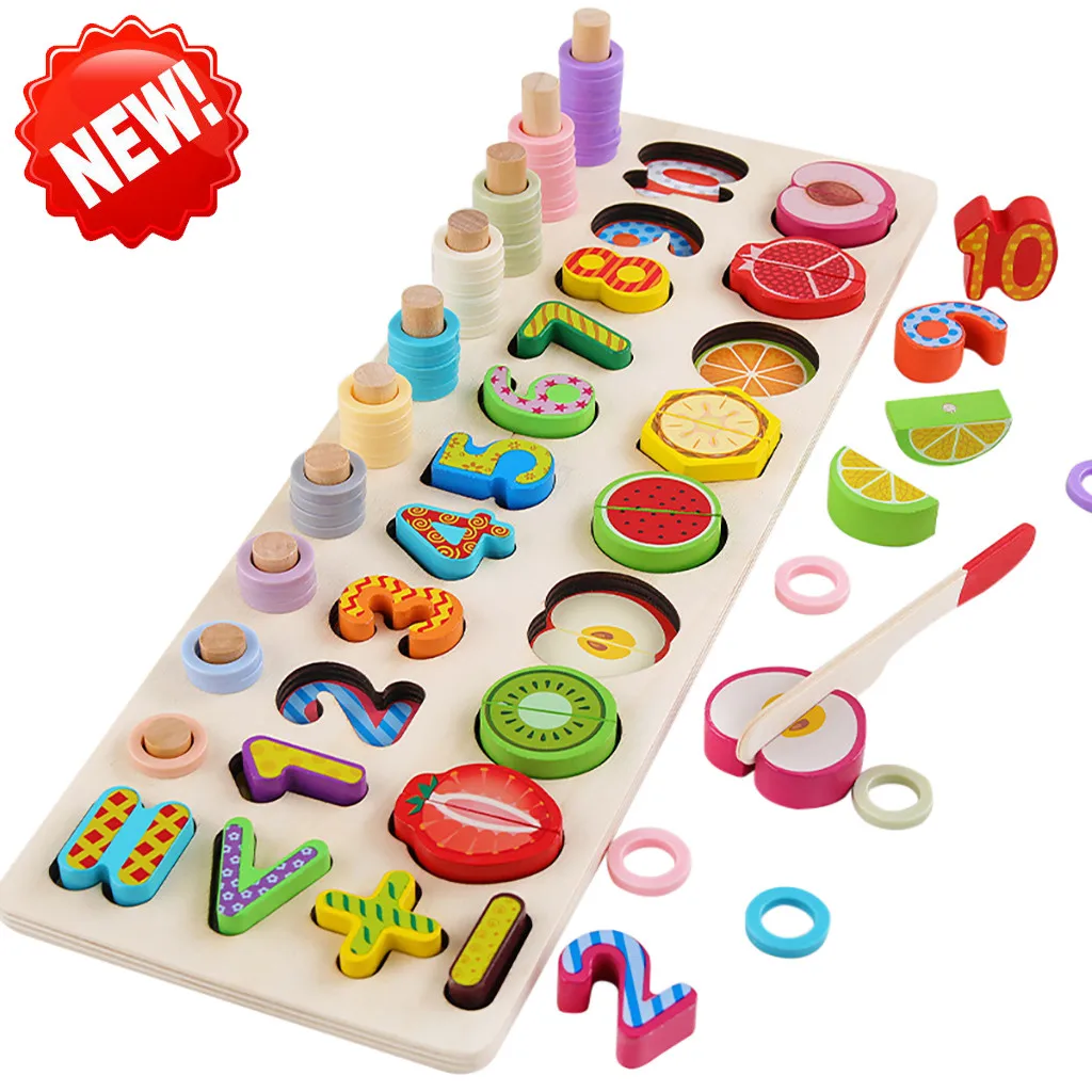 Новый деревянный пазл цифровая счетная пара математика для раннего развития