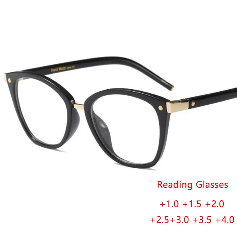 Черные очки кошачий глаз прозрачные Оптическая оправа Роскошные брендовые