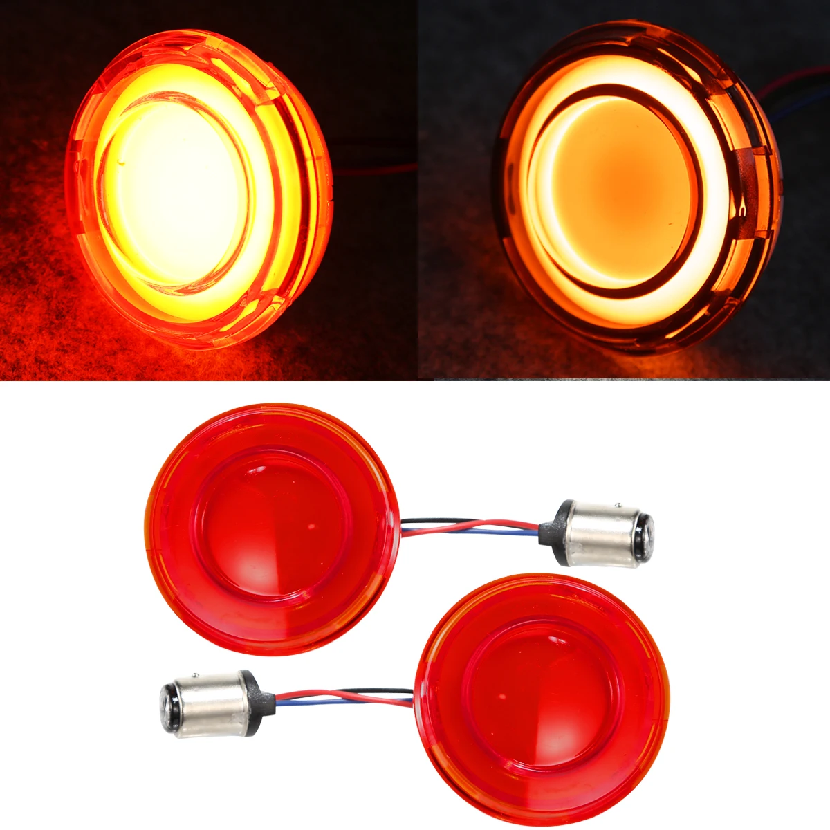 1157 LED Turn Signal Light With Indicator Lens For Harley Touring Street Glide Dyna Heritage Softail V Rod Sportster 883 1200 |