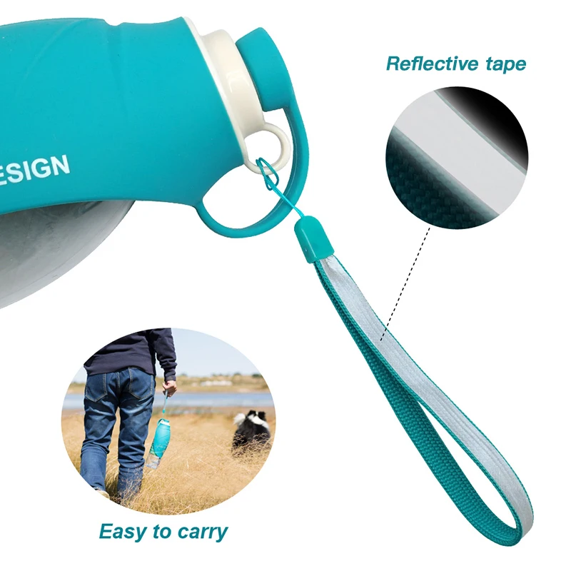 580 мл Спортивная портативная бутылка для воды собак маленьких и крупных