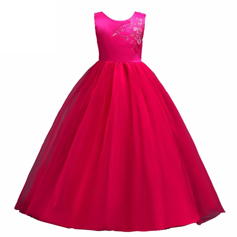 Платье без рукавов с вышивкой для девочек высококачественные свадебные платья