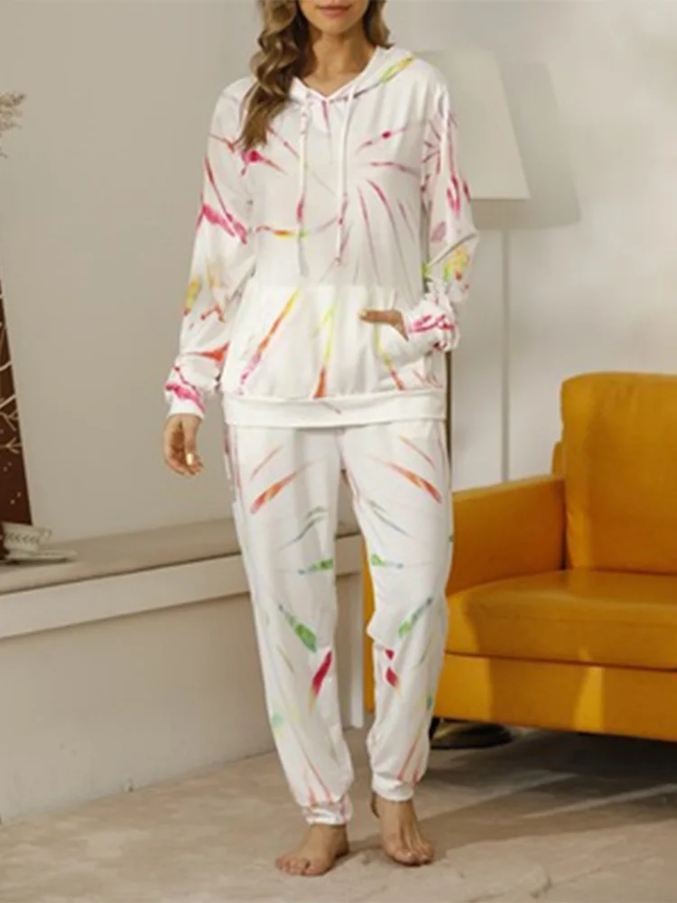 

2021 autumn winter hot sale casual home wear shorts trousers printed pullover women's sports suit