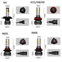 2pcs mini h7 h4 led bulb car headlight h11 h1 h8 h3 h9 9005hb3 9006hb4 hi lo beam 72w 12000lm auto headlamp leds 6000k