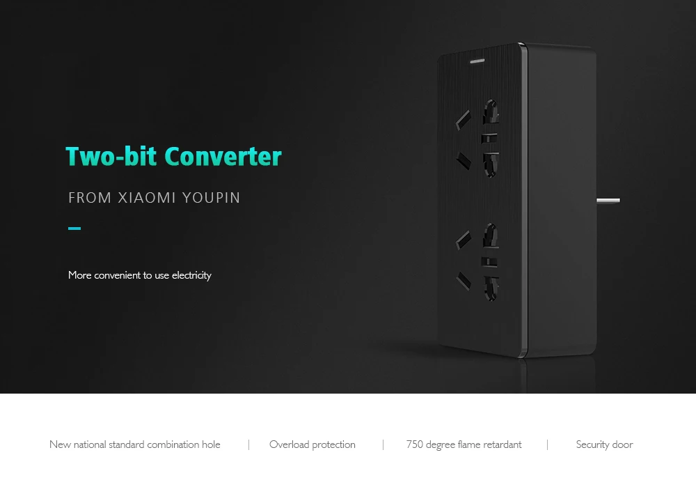 Xiaomi TP 6 портов/2 порта 3 usb разъем питания защита от перегрузки 750 Retardant пламя Домашний Электронный удлинитель Черный