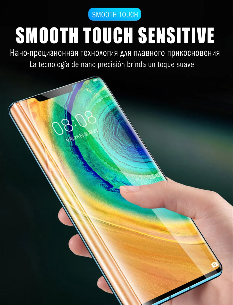100D Curved Edge Full Cover Film For Huawei Mate 20 10 30 Lite Pro P Smart Nova 3i Screen Protector Hydrogel Film Not Glass