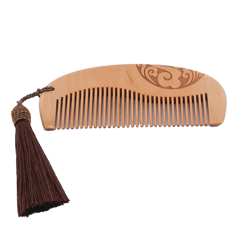 Утолщенной деревянный гребень старое красное дерево резные Антистатическая