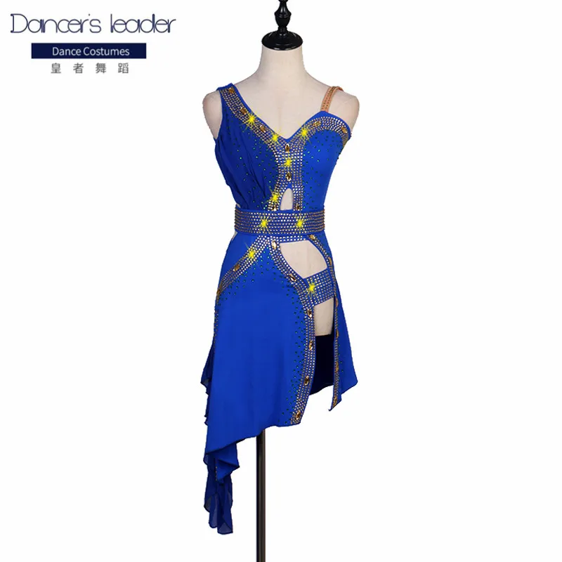 Женское платье с бахромой темно-зеленое для латиноамериканских танцев ажурная