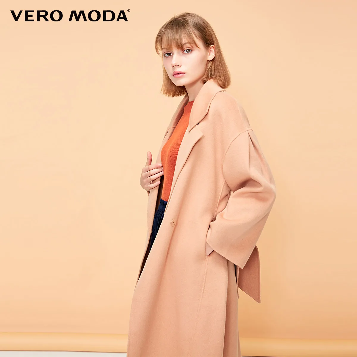 Vero Moda женская новая Ins лацкане невидимая пряжка с плеча шерстяное пальто | 318327563