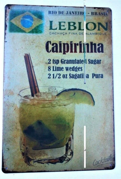 

CAIPIRINHA COCKTAIL RECIPE METAL TIN SIGNS vintage cafe pub bar retro