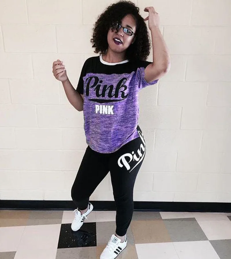 Новинка 2020 розовый модный костюм с буквенным принтом хит продаж женский