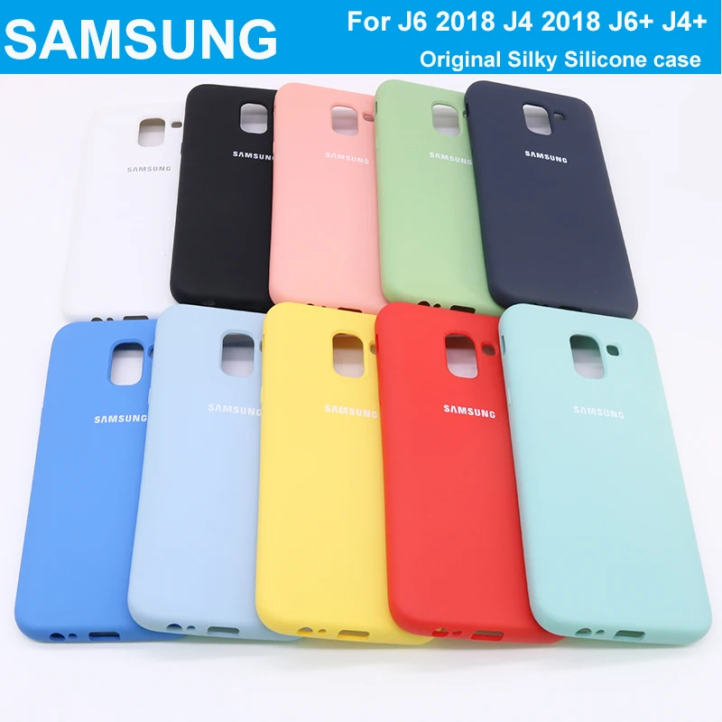 Оригинальный чехол для Samsung Galaxy J6 2018 J4 Plus Шелковый силиконовый мягкий на ощупь