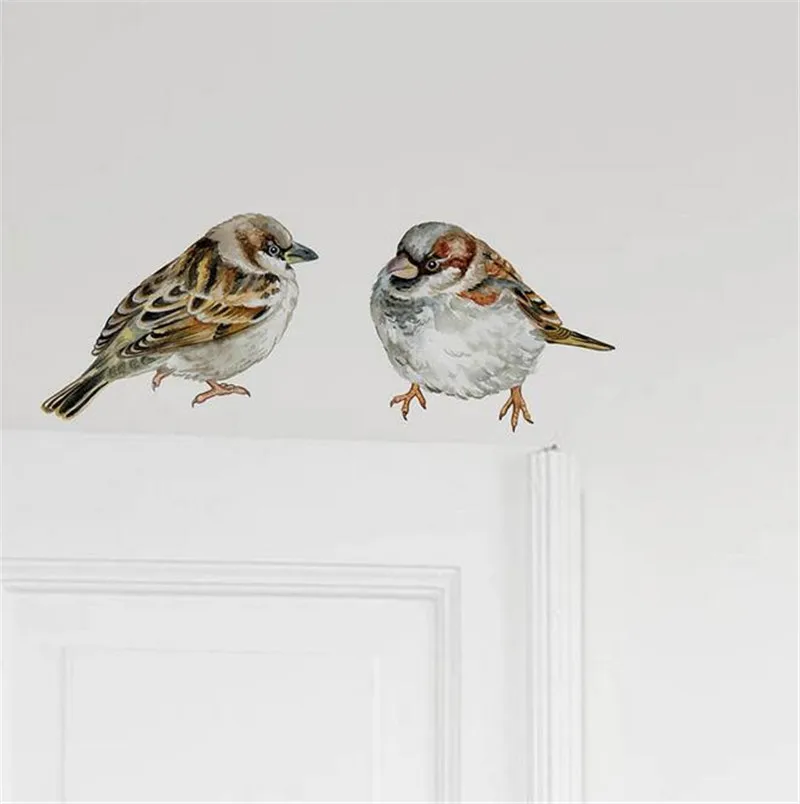 Vivid Hand painted bird Wall Sticker window living room bedroom decorations wallpaper Mural stickers | Stickers