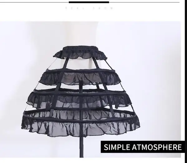 

Cheap White Black 3 Hoops Petticoat Crinoline 3 Layers Ruffles Underskirt For Ball Gown Wedding Dress Bridal Gown In Stock