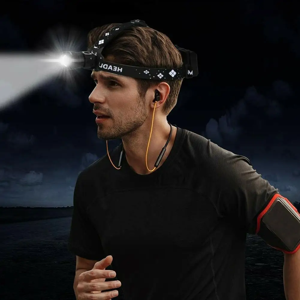 

LED Night Running Headlight USB Strong Light Sensor Fishing Running Night Telescopic Zoom Adventure Headlight J8W7