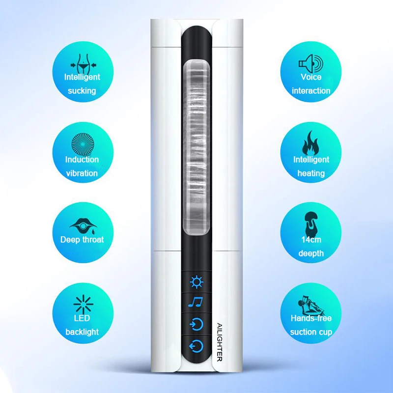 Умная Вакуумная чашка для мастурбации с голосовым нагревом Глубокая глотка
