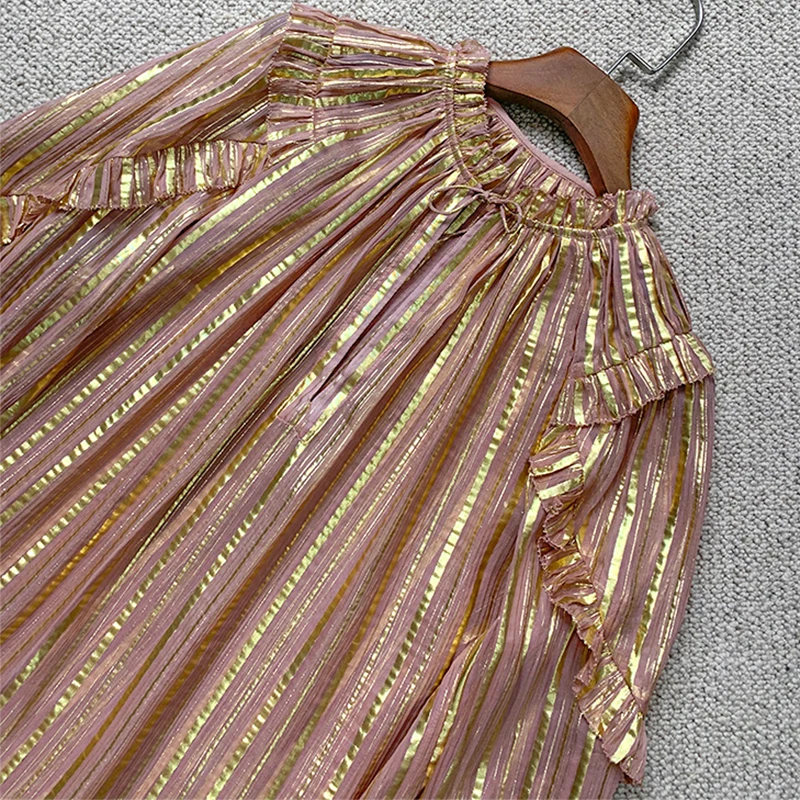 UJ высокое качество винтажный стиль маленькая Сексуальная шелковая смесь золотая