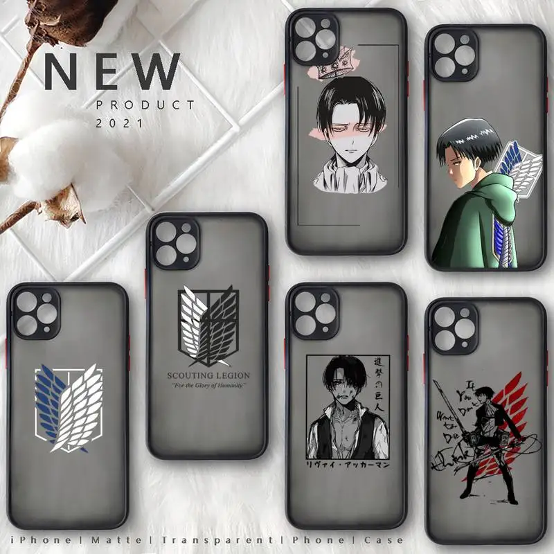 

Attack On Titan Anime Japanese Phone Case black matte transparent For iPhone 7 8 x xs xr 11 12 13 pro plus mini max Clear Funda