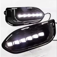 high quality led daytime running lights kits for honda fit jazz 2017 2018 with turning signal yellow light