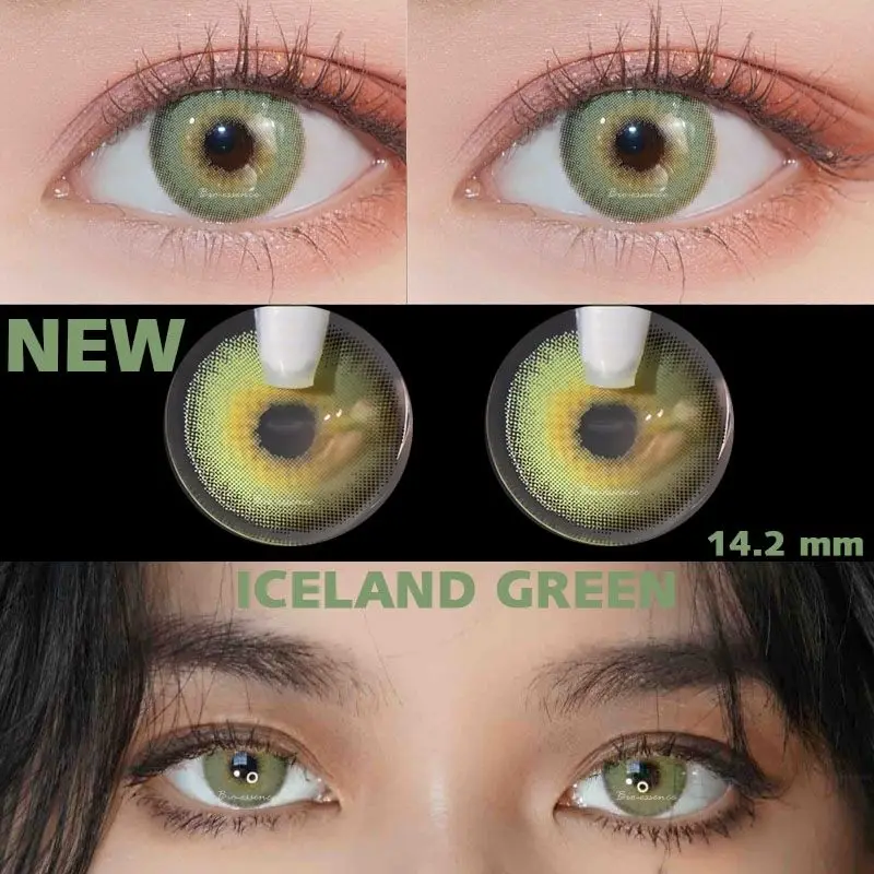 

2pcs/pair Crystal Color Contact Lenses Iceland Series Yearly Lens Twilight Blue Lenses Cosmetic Natural Lenses Bio-essence
