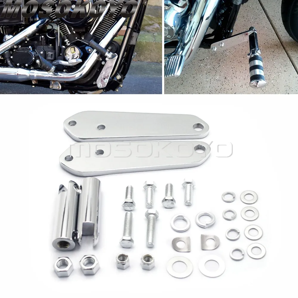 

Chrome Highway Footrest Foot Peg Mount Kit For Harley Dyna FXD 91-17 Daytona FXDB Glide Custom FXDC 1992 Street Bob FXDLS FXDC