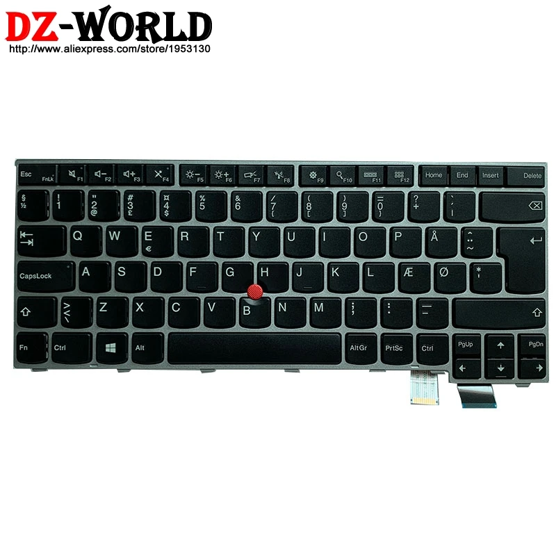 

New Original Silver DK Danish Keyboard for Lenovo Thinkpad 13 S2 2nd T460S T470s Laptop Teclado 01AV009 01AV049