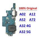 100% Оригинальный USB зарядный порт док-станция гибкий кабель для Samsung A12 A52 A72 A02 A32 4G 5G голосовые подсказки с микрофоном Bluetooth