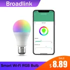 Смарт-светильник мер BroadLink LB27, Wi-Fi, RGB Лампочка с регулированием яркости, работает с Google Home и Alexa