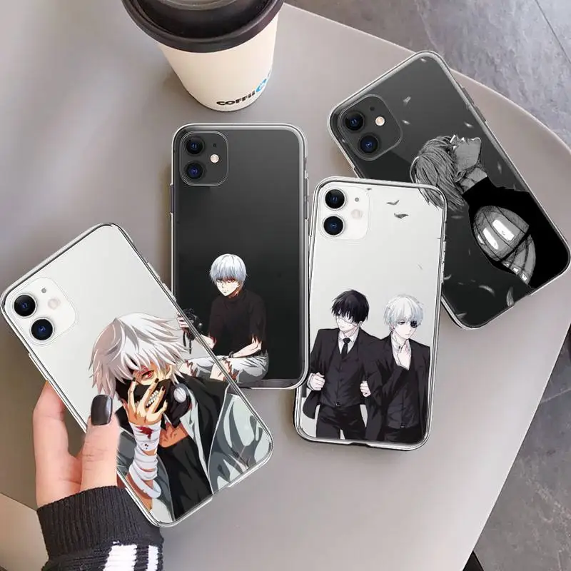 

Tokyo Ghoul Phone Case Transparent for iPhone 7 8 11 12 13 mini pro X XS XR MAX Plus