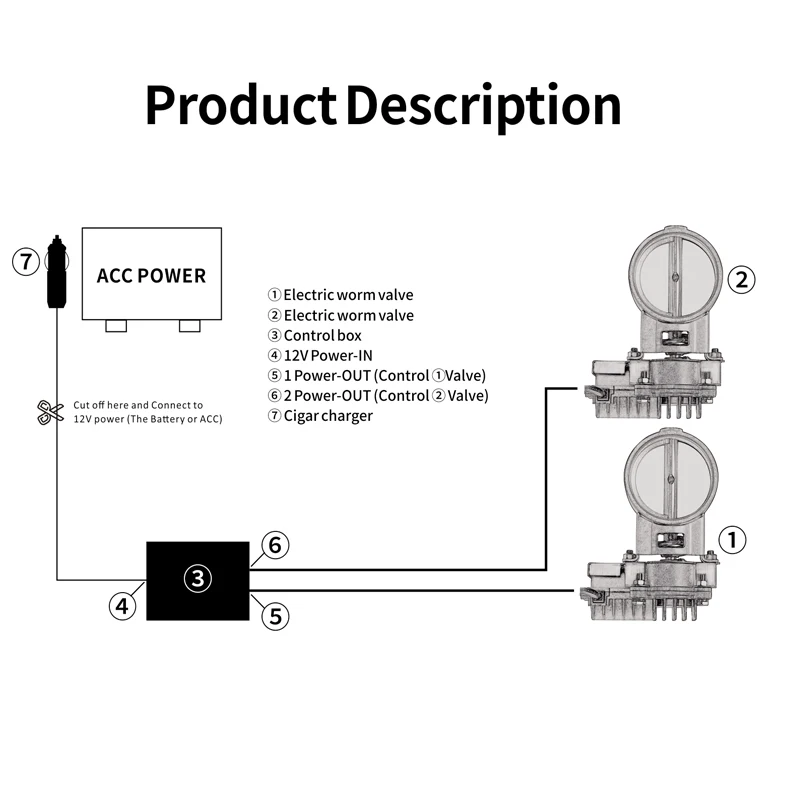 Электрический глушитель клапана Выпускной клапан 51 мм 63 Звуковые глушители с