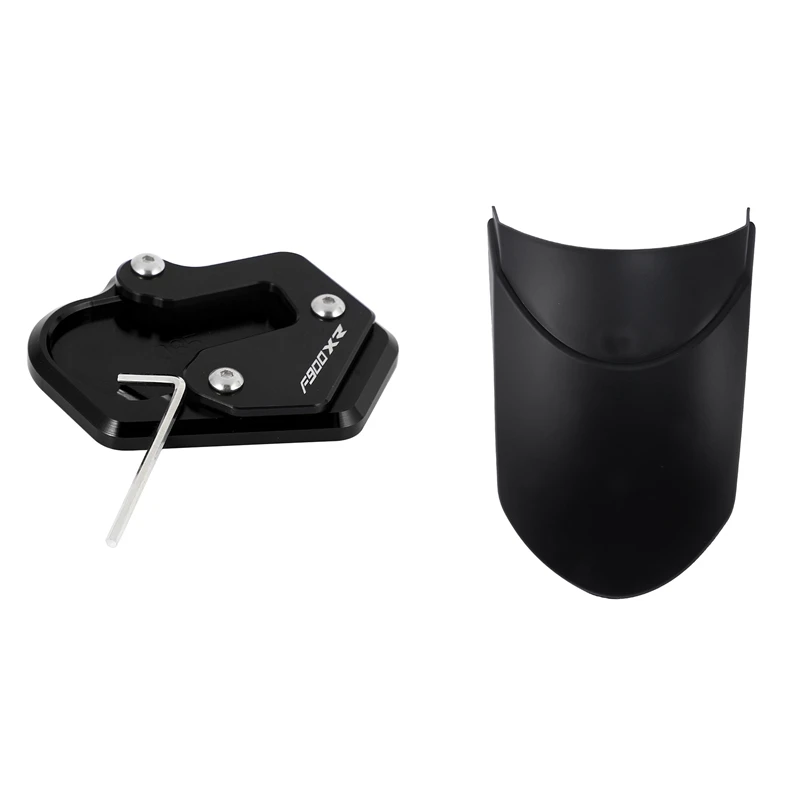 

1 Set Motorcycle Front Mudguard Rear Extender Extension & 1 Pcs Motorbike Kickstand Foot Side Stand Extension Pad
