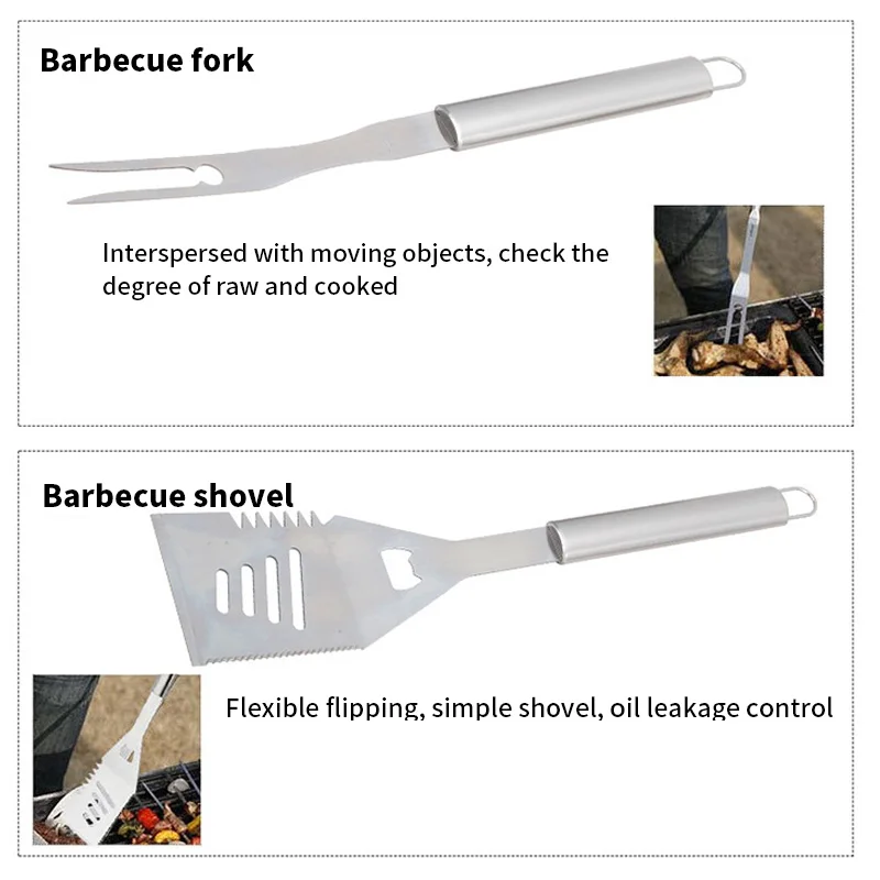 

Outdoor Grill special tool set Aluminum foil box stainless steel barbecue accessories Camping/Picnic knife cutlery set