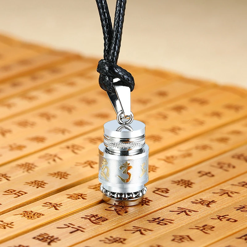 Ожерелье для урны из нержавеющей стали буддийская мантра молитвенная бутылка