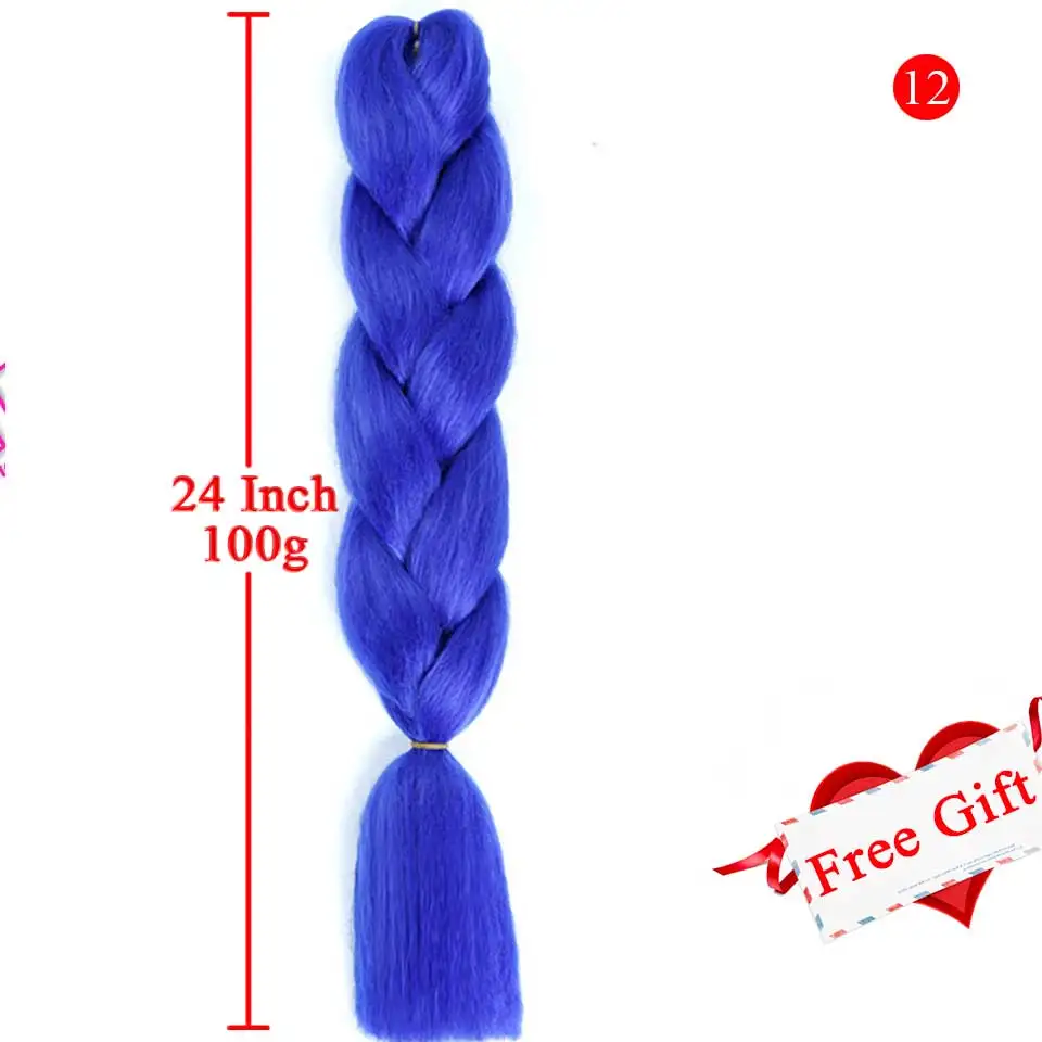 MEIFAN 24 дюйма, накладные волосы на крючке, синтетические волосы в африканском стиле афро длинные заплетённые волосы косы синий Цветной пряди эффектом деграде(переход от темного к накладные волосы в косичках - Цвет: BR01-12