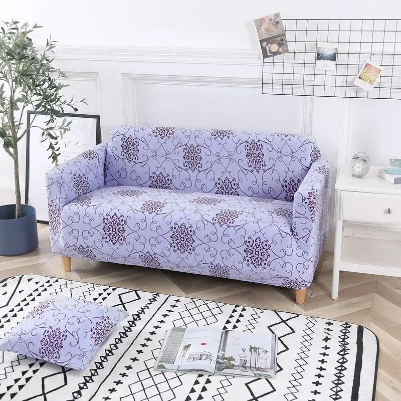 Sofa-slipcover плотная обертка все включено скольжению секционный эластичный Полный угловой диван крышка l-образный диван 1/2/3/4 местный 1 шт - Цвет: Pale Lavender