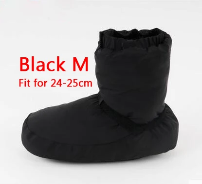 Black M Профессиональные теплые балетки для женщин; балетки для танцев; мягкие танцевальные сапоги; защитная теплая обувь для ног; обувь для танцев и дома - Цвет: Black M