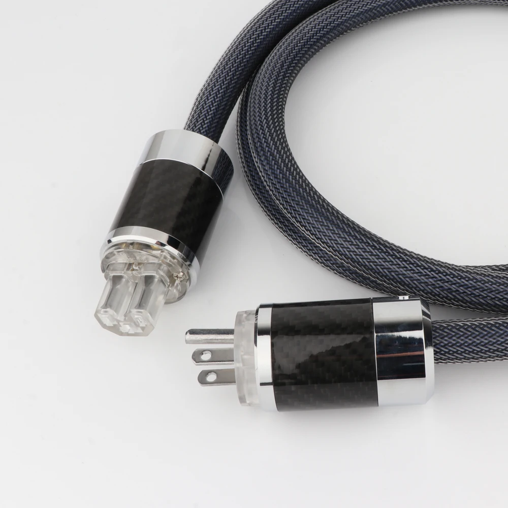 Шнур питания Hi-Fi силовой кабель с углеродным волокном родиевым покрытием вилка