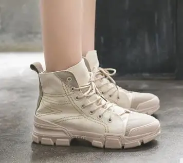 Женские ботинки в стиле милитари дышащие холщовые полусапожки для пустыни