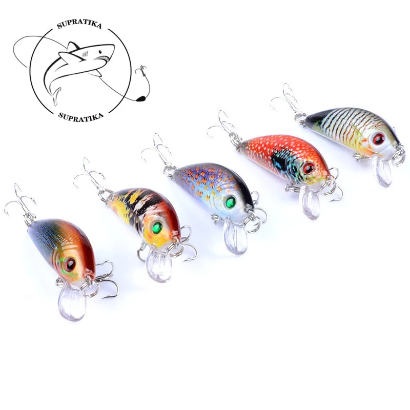 

5Pcs/Lot Color Painting Minnow Sea Fishing Baits Lure 5cm/3.8g Simulation Wobblers Artificial Hard Isca Swimbait