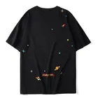 Мужская футболка с вышивкой в стиле K-POP, летняя футболка с принтом звездного неба, классические мужские футболки оверсайз с коротким рукавом, мужские топы, 2021