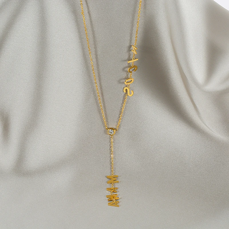 

YAOLOGE 316L Stainless Steel Gold Color Long Tassel Necklace For Women Chain Choker 2021 Trend Fashion Gift Jewelry Wholesale