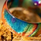 Женское блестящее кольцо в стиле ретро, разноцветное кольцо с радужной галактикой, яркое повседневное уличное праздничное цветное кольцо, ювелирные изделия